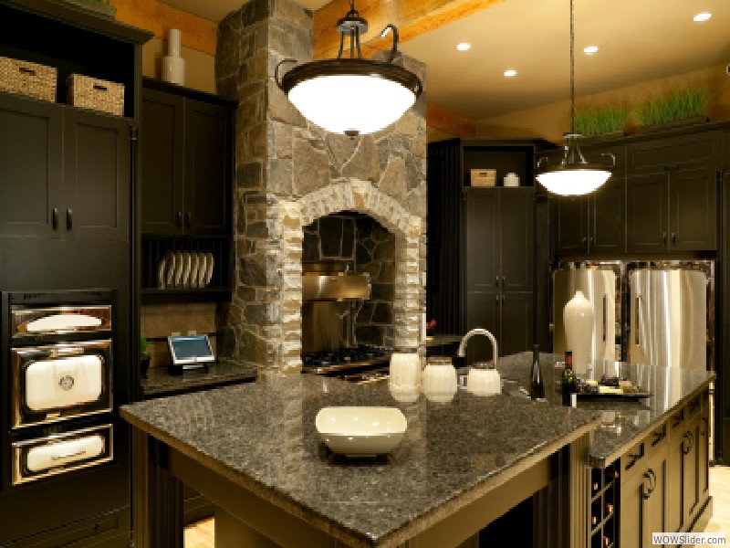 Kitchen With Recessed and Down Lights